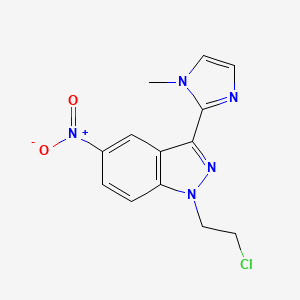 molecular formula C13H12ClN5O2 B7850782 1-(2-Chloroethyl)-3-(1-methylimidazol-2-yl)-5-nitroindazole 