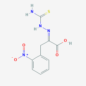 molecular formula C10H10N4O4S B7850797 2-[(Aminocarbonothioyl)hydrazono]-3-(2-nitrophenyl)propanoic acid 
