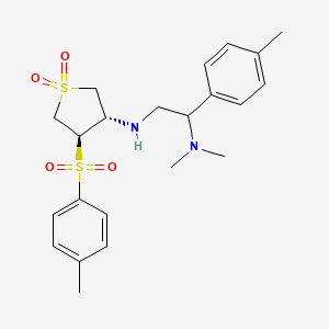 molecular formula C22H30N2O4S2 B7850813 N,N-dimethyl-1-(4-methylphenyl)-N'-[(3S,4R)-4-(4-methylphenyl)sulfonyl-1,1-dioxothiolan-3-yl]ethane-1,2-diamine 