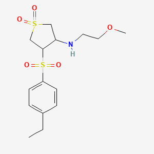 molecular formula C15H23NO5S2 B7850945 4-(4-ethylphenyl)sulfonyl-N-(2-methoxyethyl)-1,1-dioxothiolan-3-amine 