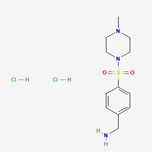 molecular formula C12H21Cl2N3O2S B7850951 {4-[(4-Methylpiperazin-1-yl)sulfonyl]benzyl}amine dihydrochloride 
