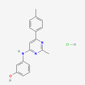 molecular formula C18H18ClN3O B7850972 3-{[2-Methyl-6-(4-methylphenyl)pyrimidin-4-yl]amino}phenol hydrochloride 
