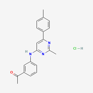 molecular formula C20H20ClN3O B7850980 1-[3-[[2-Methyl-6-(4-methylphenyl)pyrimidin-4-yl]amino]phenyl]ethanone;hydrochloride 