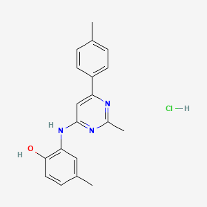 molecular formula C19H20ClN3O B7850991 4-Methyl-2-[[2-methyl-6-(4-methylphenyl)pyrimidin-4-yl]amino]phenol;hydrochloride 