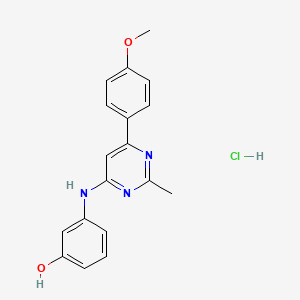molecular formula C18H18ClN3O2 B7850997 3-[[6-(4-Methoxyphenyl)-2-methylpyrimidin-4-yl]amino]phenol;hydrochloride 