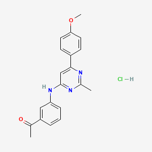molecular formula C20H20ClN3O2 B7851001 1-[3-[[6-(4-Methoxyphenyl)-2-methylpyrimidin-4-yl]amino]phenyl]ethanone;hydrochloride 