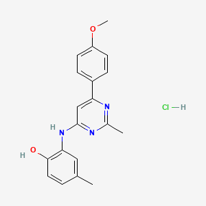 molecular formula C19H20ClN3O2 B7851007 2-[[6-(4-Methoxyphenyl)-2-methylpyrimidin-4-yl]amino]-4-methylphenol;hydrochloride 