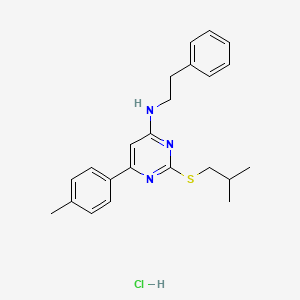 6-(4-methylphenyl)-2-(2-methylpropylsulfanyl)-N-(2-phenylethyl)pyrimidin-4-amine;hydrochloride