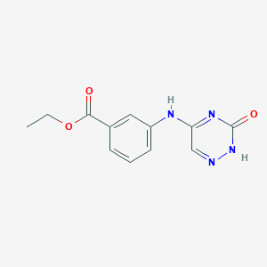 molecular formula C12H12N4O3 B7851083 Ethyl 3-[(3-oxo-2,3-dihydro-1,2,4-triazin-5-yl)amino]benzoate 