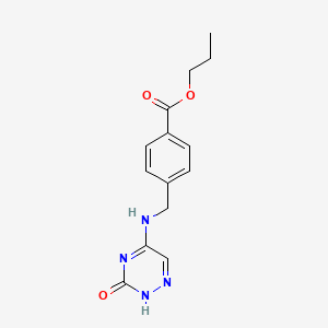 propyl 4-[[(3-oxo-2H-1,2,4-triazin-5-yl)amino]methyl]benzoate