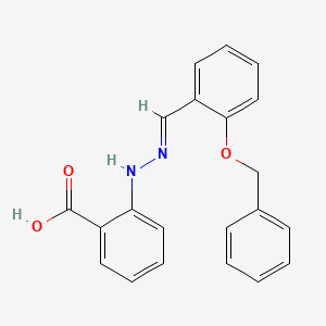 molecular formula C21H18N2O3 B7851114 2-[(2E)-2-[(2-phenylmethoxyphenyl)methylidene]hydrazinyl]benzoic acid 