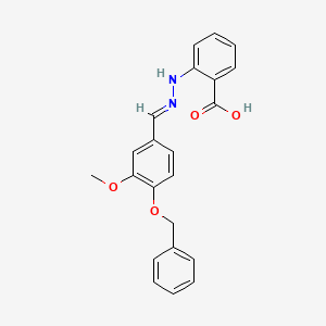 2-[(2E)-2-[(3-methoxy-4-phenylmethoxyphenyl)methylidene]hydrazinyl]benzoic acid