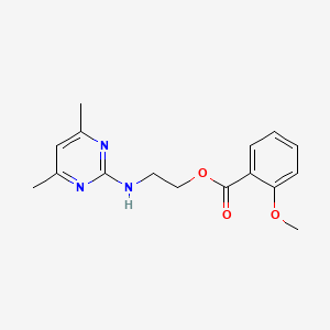 molecular formula C16H19N3O3 B7851223 2-[(4,6-Dimethylpyrimidin-2-yl)amino]ethyl 2-methoxybenzoate 