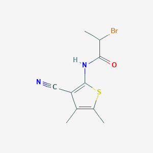 molecular formula C10H11BrN2OS B7851234 2-bromo-N-(3-cyano-4,5-dimethylthiophen-2-yl)propanamide 