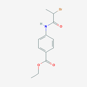 molecular formula C12H14BrNO3 B7851253 Ethyl 4-(2-bromopropanoylamino)benzoate 