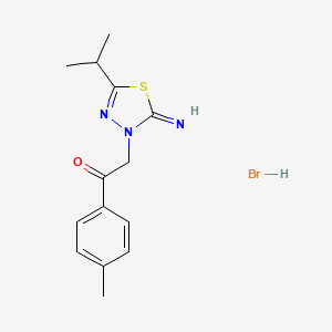 molecular formula C14H18BrN3OS B7851260 2-(2-Imino-5-propan-2-yl-1,3,4-thiadiazol-3-yl)-1-(4-methylphenyl)ethanone;hydrobromide 