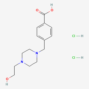molecular formula C14H22Cl2N2O3 B7851281 4-[[4-(2-Hydroxyethyl)piperazin-1-yl]methyl]benzoic acid;dihydrochloride 