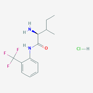 molecular formula C13H18ClF3N2O B7851288 (2S)-2-amino-3-methyl-N-[2-(trifluoromethyl)phenyl]pentanamide hydrochloride 