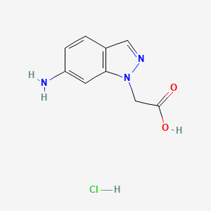 molecular formula C9H10ClN3O2 B7851311 2-(6-amino-1H-indazol-1-yl)acetic acid hydrochloride 