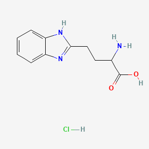 molecular formula C11H14ClN3O2 B7851337 2-amino-4-(1H-benzo[d]imidazol-2-yl)butanoic acid hydrochloride 