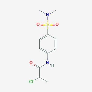 molecular formula C11H15ClN2O3S B7851347 2-chloro-N-[4-(dimethylsulfamoyl)phenyl]propanamide 