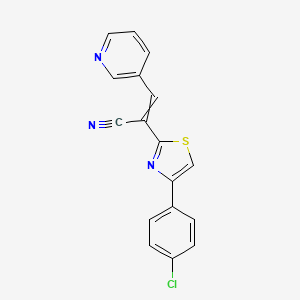 molecular formula C17H10ClN3S B7851355 2-[4-(4-Chlorophenyl)-1,3-thiazol-2-yl]-3-(pyridin-3-yl)prop-2-enenitrile 