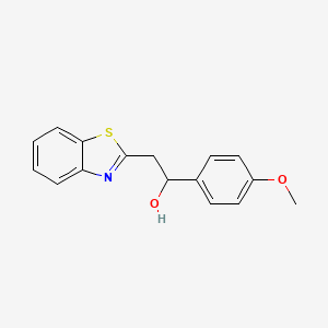 molecular formula C16H15NO2S B7851372 2-(苯并[d]噻唑-2-基)-1-(4-甲氧基苯基)乙醇 