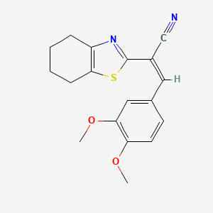 (Z)-3-(3,4-dimethoxyphenyl)-2-(4,5,6,7-tetrahydro-1,3-benzothiazol-2-yl)prop-2-enenitrile