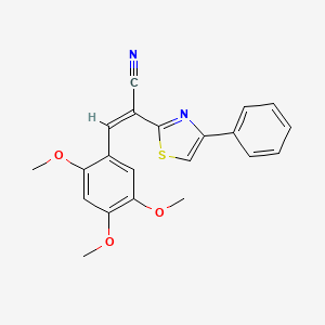 (Z)-2-(4-phenyl-1,3-thiazol-2-yl)-3-(2,4,5-trimethoxyphenyl)prop-2-enenitrile