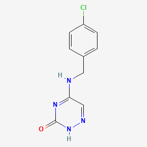 molecular formula C10H9ClN4O B7851401 5-[(4-chlorophenyl)methylamino]-2H-1,2,4-triazin-3-one 