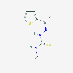 molecular formula C9H13N3S2 B7851413 1-ethyl-3-[(Z)-1-thiophen-2-ylethylideneamino]thiourea 