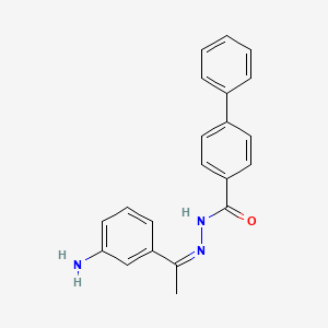 molecular formula C21H19N3O B7851430 N'-[(1E)-1-(3-aminophenyl)ethylidene]biphenyl-4-carbohydrazide 