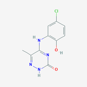 molecular formula C10H9ClN4O2 B7851451 5-(5-chloro-2-hydroxy-anilino)-6-methyl-2H-1,2,4-triazin-3-one 