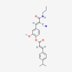 molecular formula C26H28N2O4 B7851461 [4-[(E)-2-cyano-3-oxo-3-(propylamino)prop-1-enyl]-2-methoxyphenyl] (E)-3-(4-propan-2-ylphenyl)prop-2-enoate 