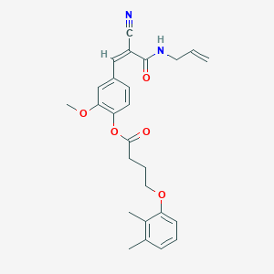 molecular formula C26H28N2O5 B7851469 [4-[(Z)-2-cyano-3-oxo-3-(prop-2-enylamino)prop-1-enyl]-2-methoxyphenyl] 4-(2,3-dimethylphenoxy)butanoate 