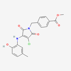 molecular formula C20H17ClN2O5 B7851471 Methyl 4-[[3-chloro-4-(2-hydroxy-5-methylanilino)-2,5-dioxopyrrol-1-yl]methyl]benzoate 