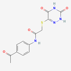 molecular formula C13H12N4O4S B7851480 N-(4-acetylphenyl)-2-[(3,5-dioxo-2H-1,2,4-triazin-6-yl)sulfanyl]acetamide 