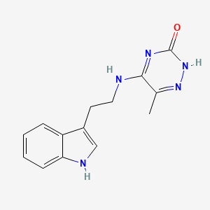 molecular formula C14H15N5O B7851494 5-[2-(1H-indol-3-yl)ethylamino]-6-methyl-2H-1,2,4-triazin-3-one 