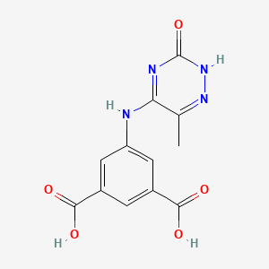 molecular formula C12H10N4O5 B7851502 5-[(6-methyl-3-oxo-2H-1,2,4-triazin-5-yl)amino]benzene-1,3-dicarboxylic acid 