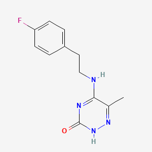 molecular formula C12H13FN4O B7851506 5-[2-(4-fluorophenyl)ethylamino]-6-methyl-2H-1,2,4-triazin-3-one 