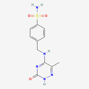 molecular formula C11H13N5O3S B7851513 4-[[(6-methyl-3-oxo-2H-1,2,4-triazin-5-yl)amino]methyl]benzenesulfonamide 