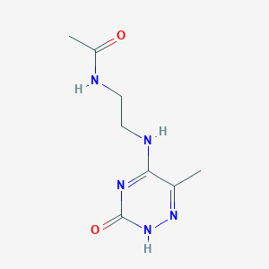 molecular formula C8H13N5O2 B7851516 N-[2-[(6-methyl-3-oxo-2H-1,2,4-triazin-5-yl)amino]ethyl]acetamide 