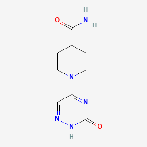 molecular formula C9H13N5O2 B7851555 1-(3-oxo-2H-1,2,4-triazin-5-yl)piperidine-4-carboxamide 