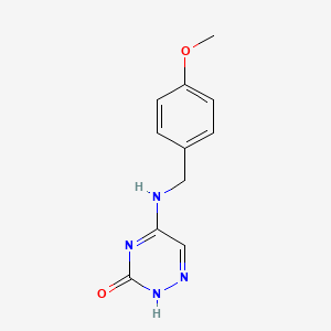 molecular formula C11H12N4O2 B7851577 5-[(4-methoxyphenyl)methylamino]-2H-1,2,4-triazin-3-one 