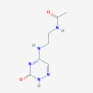 molecular formula C7H11N5O2 B7851578 N-[2-[(3-oxo-2H-1,2,4-triazin-5-yl)amino]ethyl]acetamide 