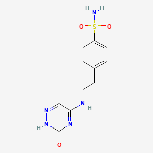 molecular formula C11H13N5O3S B7851585 4-[2-[(3-oxo-2H-1,2,4-triazin-5-yl)amino]ethyl]benzenesulfonamide 
