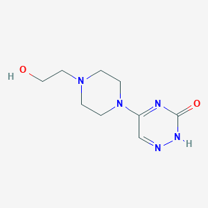 molecular formula C9H15N5O2 B7851609 5-[4-(2-hydroxyethyl)piperazin-1-yl]-2H-1,2,4-triazin-3-one 