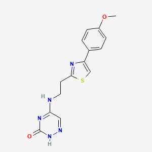 molecular formula C15H15N5O2S B7851613 5-[2-[4-(4-methoxyphenyl)-1,3-thiazol-2-yl]ethylamino]-2H-1,2,4-triazin-3-one 