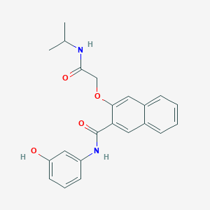 molecular formula C22H22N2O4 B7851705 N-(3-hydroxyphenyl)-3-[2-oxo-2-(propan-2-ylamino)ethoxy]naphthalene-2-carboxamide 