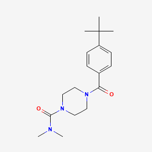 molecular formula C18H27N3O2 B7851715 4-(4-tert-butylbenzoyl)-N,N-dimethylpiperazine-1-carboxamide 